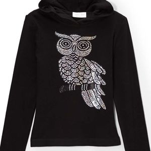 New- Girls & Kids L/s Hoodie Sequin Owl